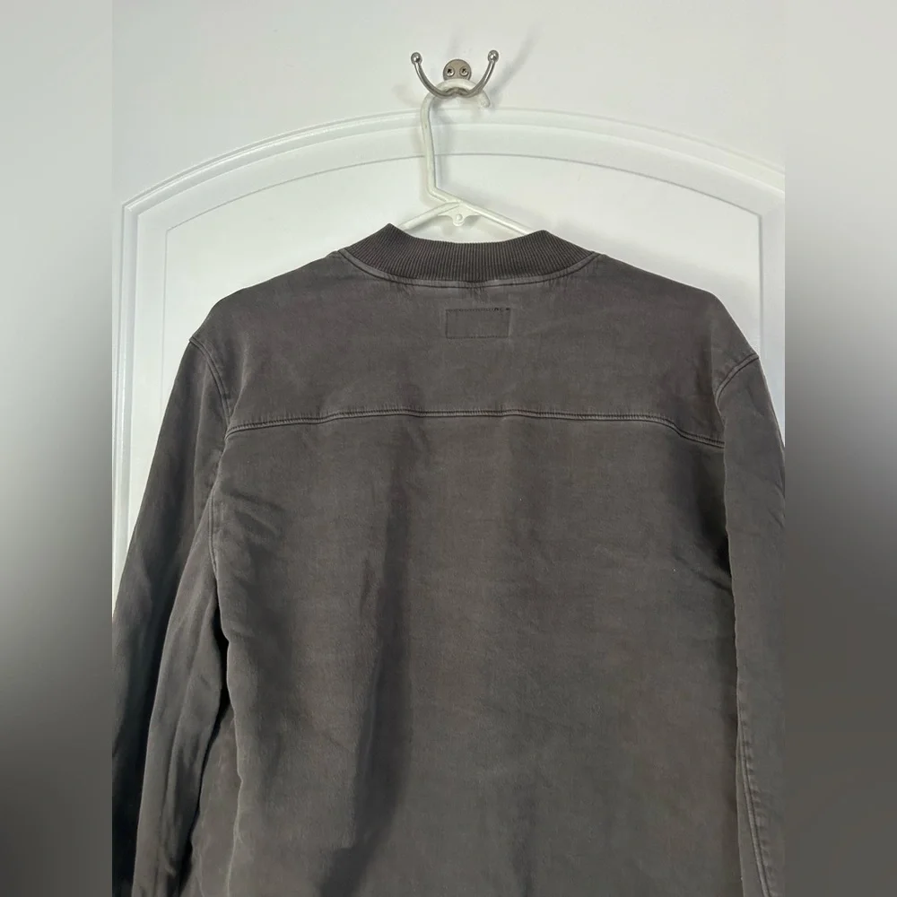 PAIGE Men's Hayward Bomber Jacket Vintage Grey Size Medium 90s Minimalist Boxy